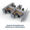 connect, concentrate and collaborate in a defined space with new quickflex cubes