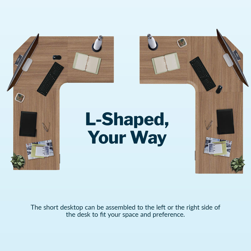 LShape 80x60 can be assembled to the left or the right side of the desk to fit your space and preference. image number null