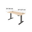 ergo electric standing desk is 54 inches long and has a depth of 26 inches