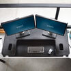 overhead view of the varidesk cube plus 48 black in an office