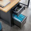 vari slim file cabinet with open drawer