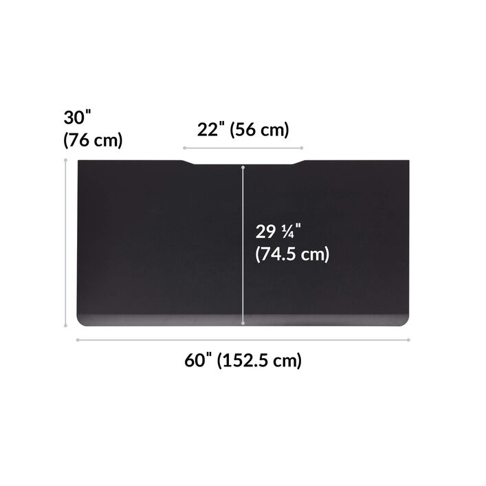 overhead view of standing desktop that is thirty inches deep and sixty inches wide image number 3
