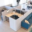 quickflex cube wall panels setup in a private, noise blocking workspace configuration