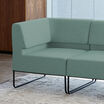 aqua green seat shown as part of sectional sofa