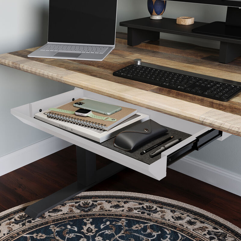 white desk drawer installed under desk image number null