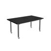 black conference table on a white background