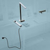 desk led lamp a 15 ft power strip and power hub that has 5 AC outlets 1 USBC port and 1 USBA port