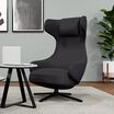 Shadow grey high back lounge chair in office setting 