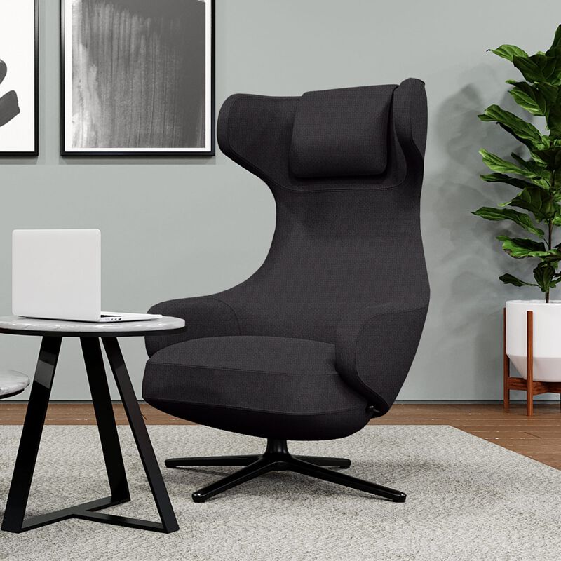 Shadow grey high back lounge chair in office setting  image number null