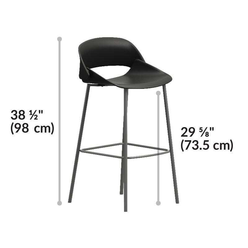 one tall wave side chair in front of a white background with dimensions image number null