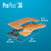 VariDesk Pro Plus 36 Butcher Block depth of desk base is 24 inches deep