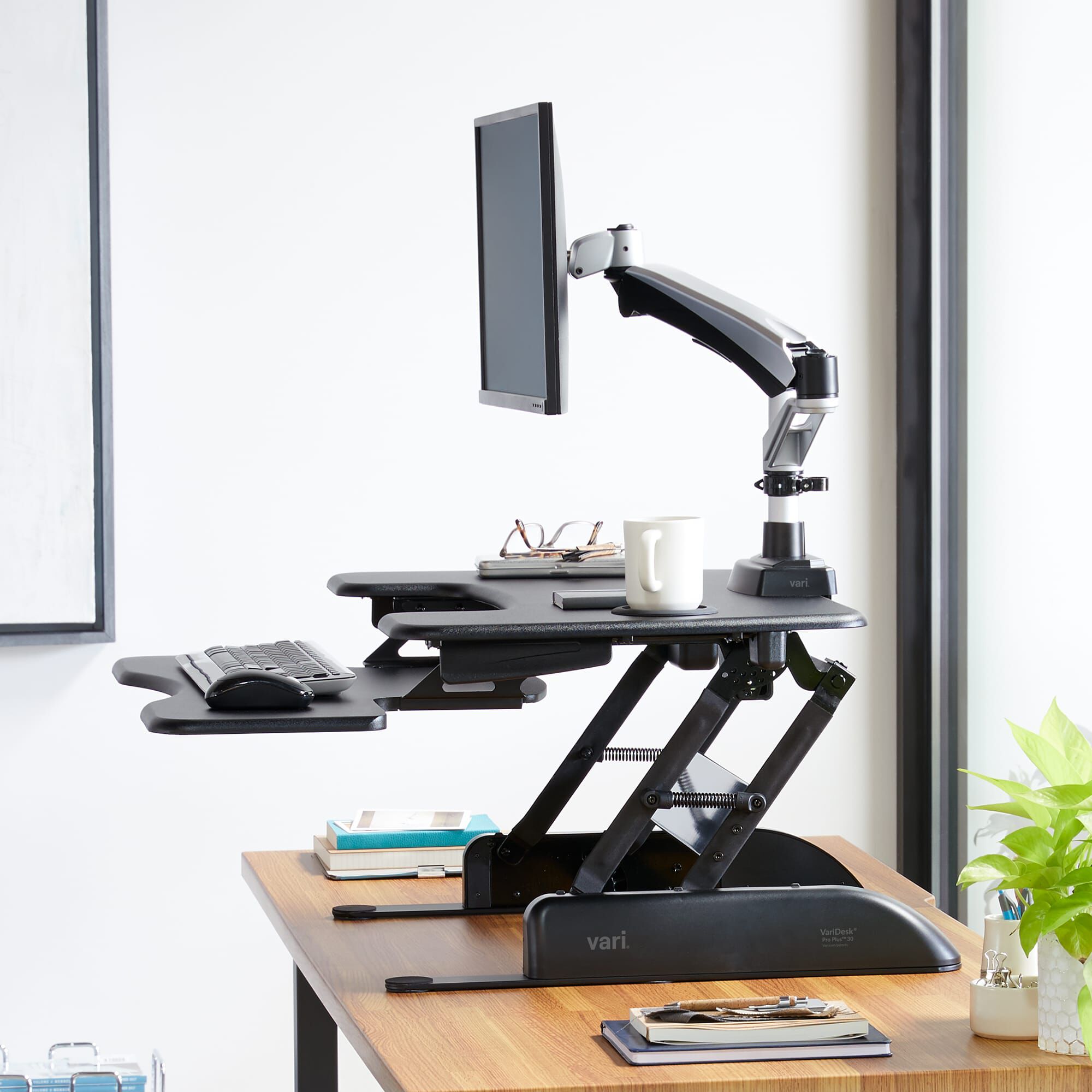 Black Universal Single Monitor Mount Desk Stand w/ Tilt Rotate Turn