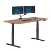 Electric standing desk 72x30 in walnut in white background 