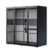 two person privacy booth in a black finish