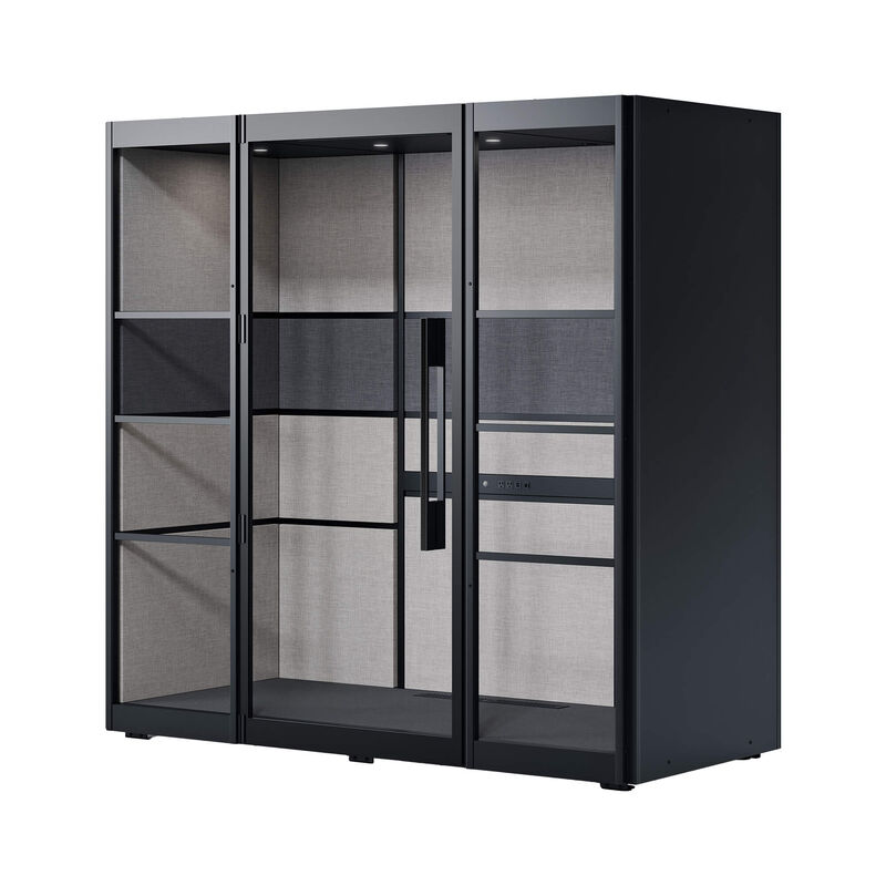 two person privacy booth in a black finish image number null