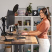 studio lamp being used in a home office conference call