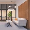 41 inch halo pendant light installed in office setting