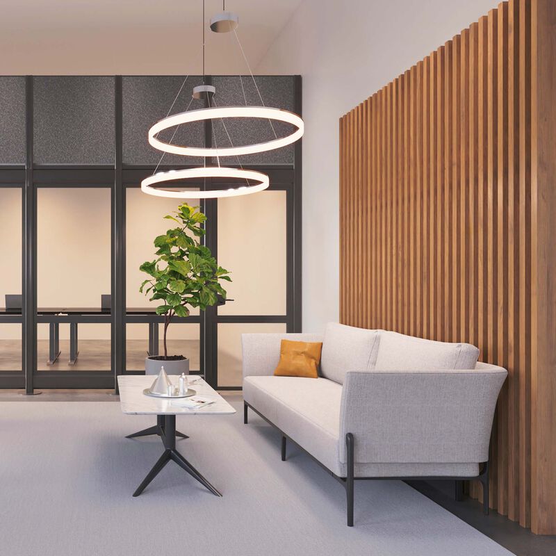 41 inch halo pendant light installed in office setting image number null