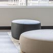 small shadow grey ottoman in lounge setting