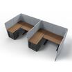 quick flex cube two pack pictured with two desks, two tables and two storage cabinets