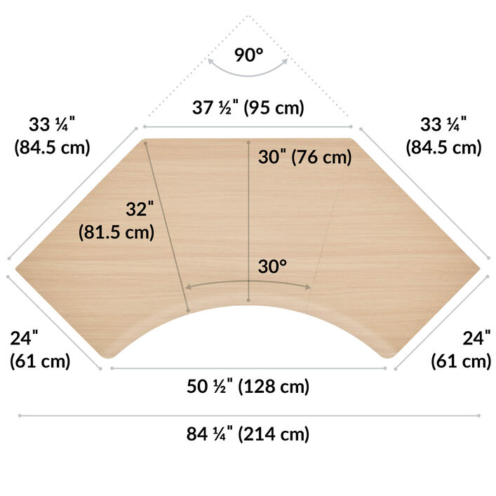 overhead view of standing desktop that is eighty four inches wide and thirty two inches deep image number 3