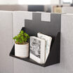 quickflex cubes hanging shelf accessory in black displayed on a wall panel