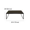 sectional table is 10 inches tall and 29 and a half inches wide
