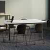 white conference table in office setting