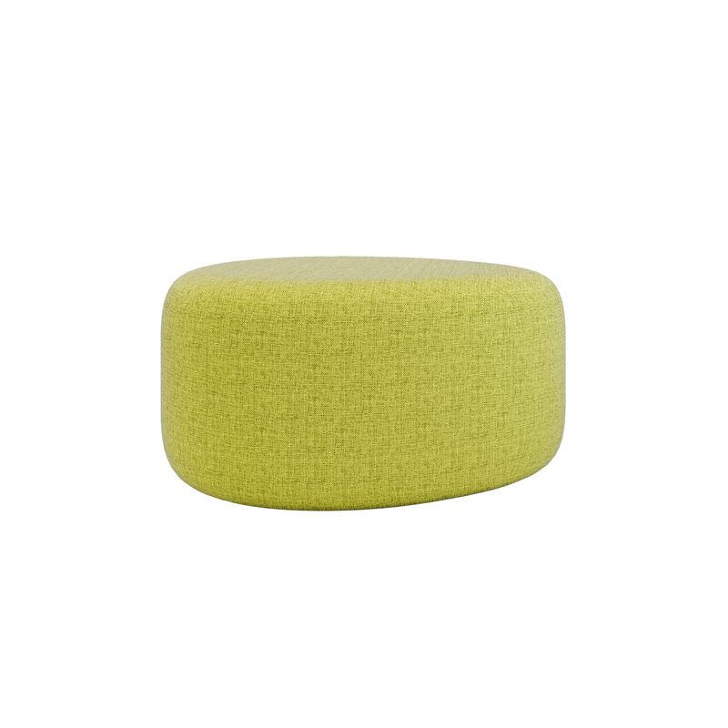 small light green ottoman on white background image number null