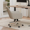 vari tempur pedic upholstered chair facing a desk in a home office