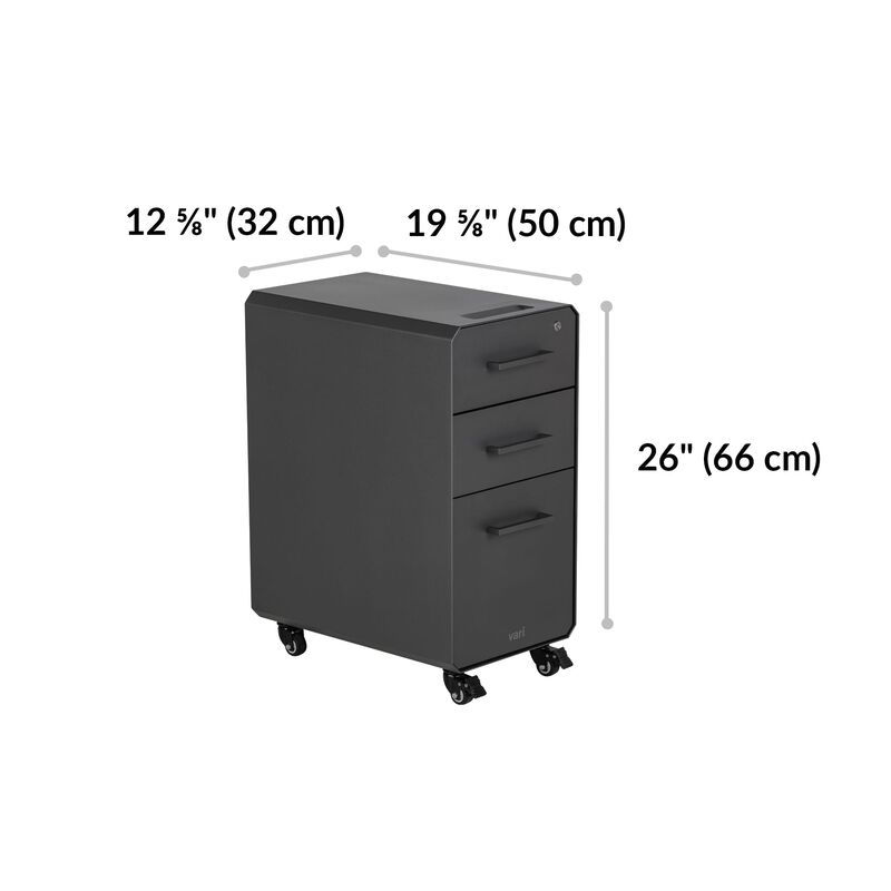 Slim File Cabinet Slate is 26 inches tall image number null