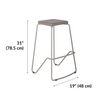 Meeting Stool in slate is 31 inches high, 19 inches wide