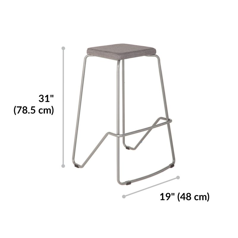 Meeting Stool in slate is 31 inches high, 19 inches wide image number null