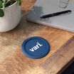 coaster sitting on a vari table top