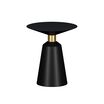 pedestal side table in black on white background