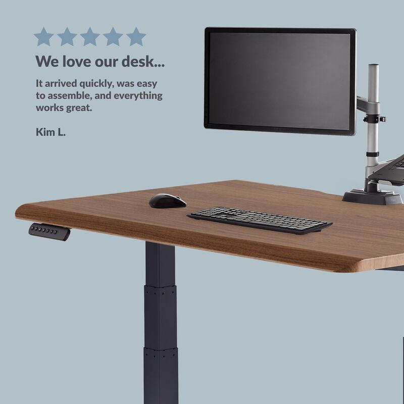 Kim L quoted we love our desk, it arrived quickly, was easy to assemble and everything works great image number null