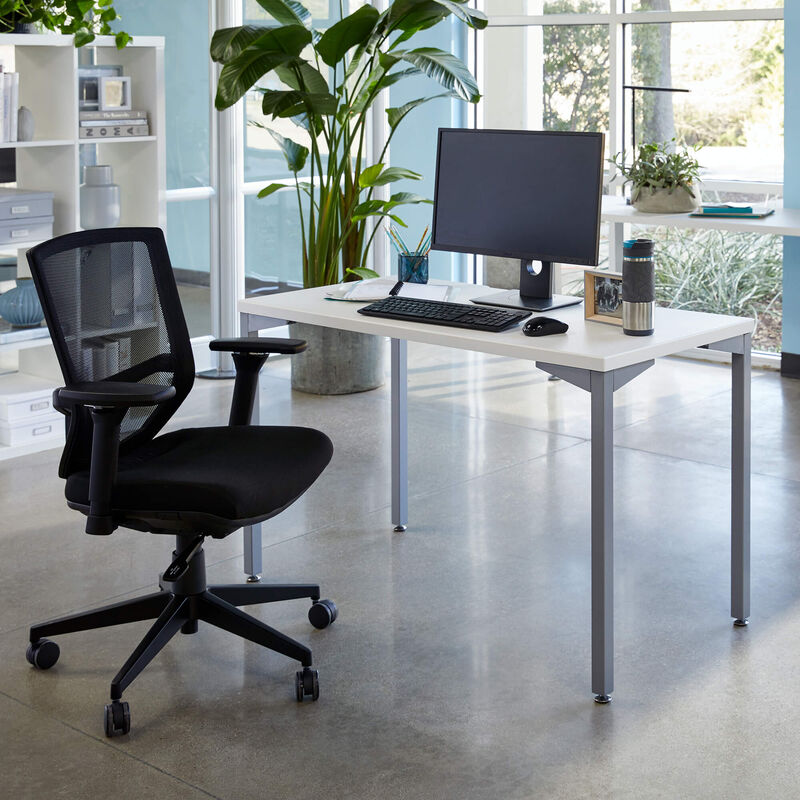 quickpro table 48 with task chair to creat ergonomic workspace image number null