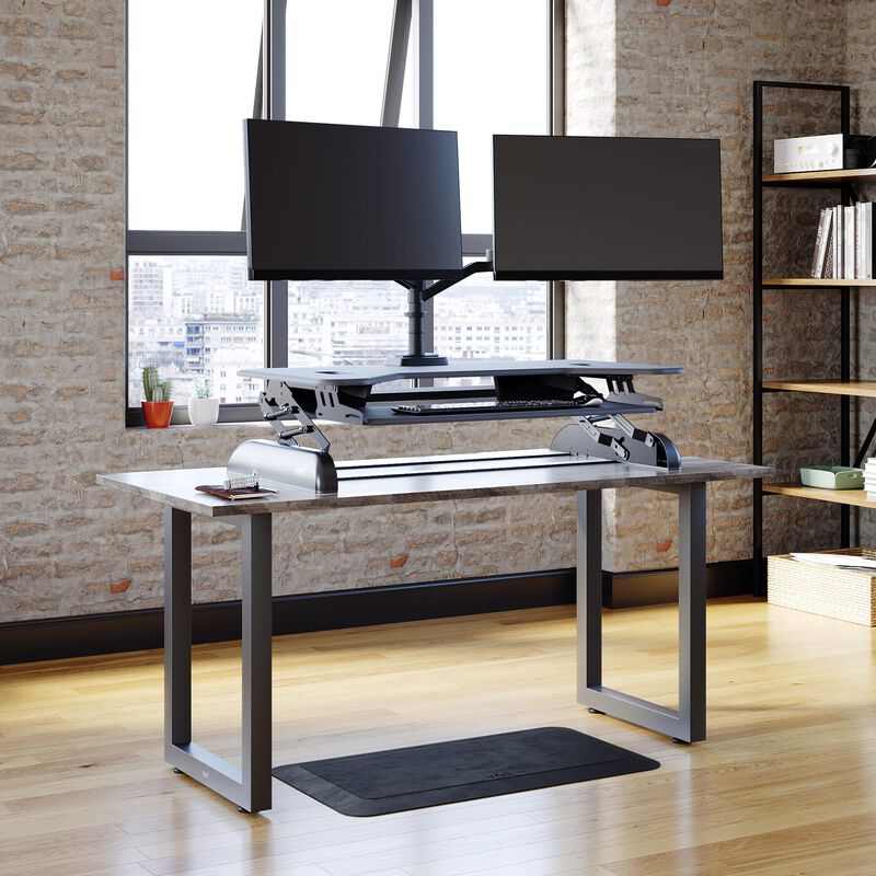 complete converter workspace configured with cube plus 40 converter, dual monitor arms 180, and mat 34. image number null