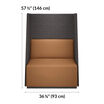 High Back Chair is 57 1/2 inches tall and 36 5/8 inches long.