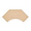 overhead of light wood desk
