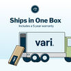 varidesk electric single monitor converter in walnut ships in one box and has a 5 year warranty