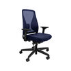 deep blue temper-pedic chair in white background