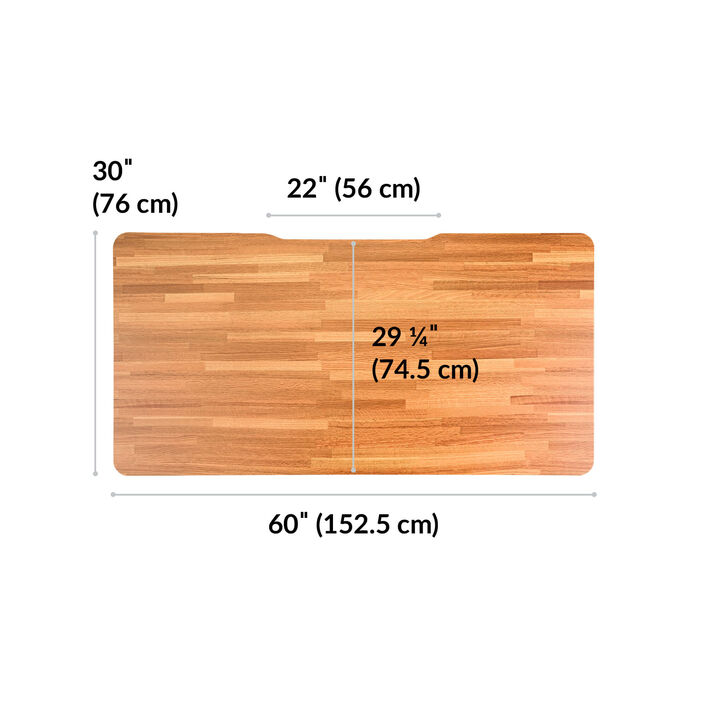 overhead view of standing desktop that is thirty inches deep and sixty inches wide image number 3