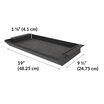 slate rectangular desk drawer tray with dimensions labeled — 1 5/8 inches (4.1 cm) in height, 19 inches (48.25 cm) in width, and 9 3/4 inches (24.75 cm) in depth.