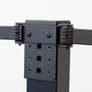 close up view of the monitor mount bracket that attaches to the post of the premier varidesk converter