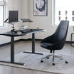 charcoal grey high  back chair shown in private office setting