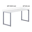 table in white finish with 60x24 dimensions