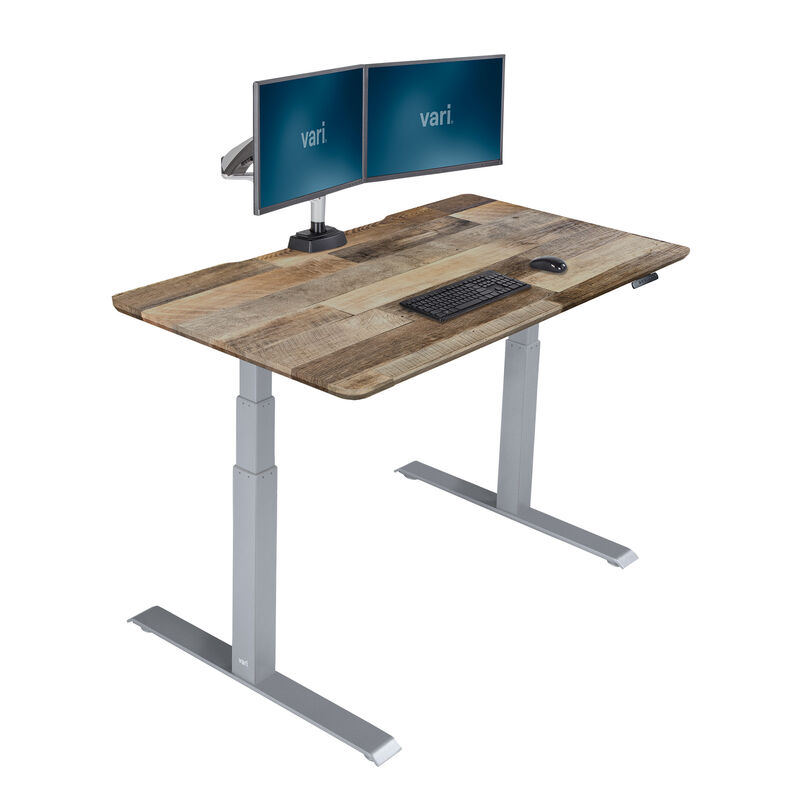 Electric Standing Desk 60x30 light wood in raised position image number null