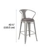 Metal Conference Chair in Slate is 43.5 inches tall
