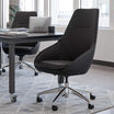 charcoal grey high  back chair shown in conference room setting